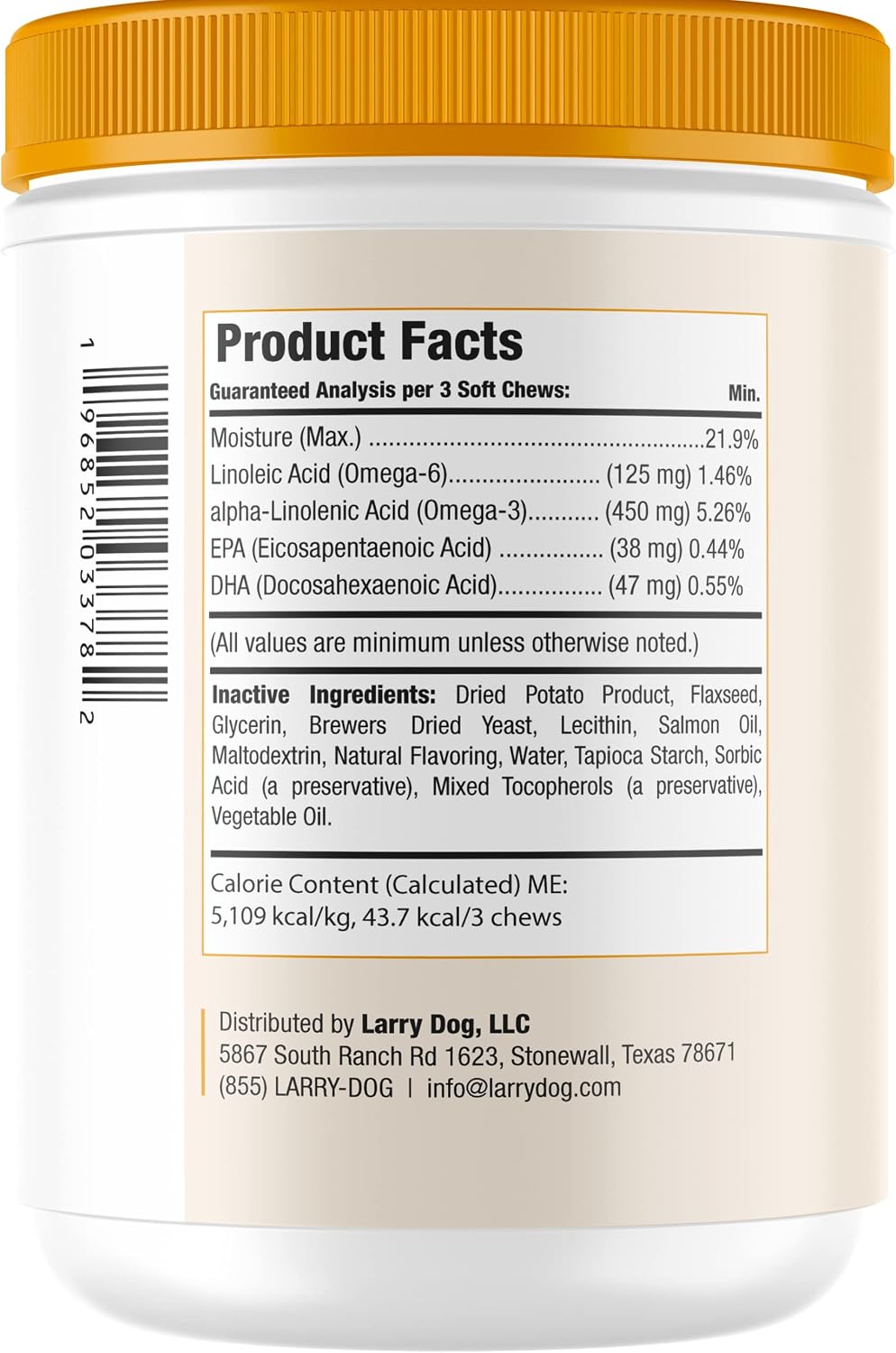 Aceite de Salmón para Perros – Piel y Pelaje | Larry | 120 Masticables Blandos