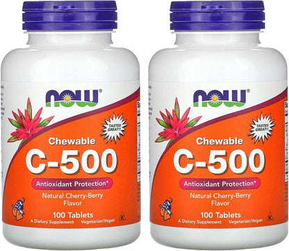 NOW Foods Chewable C-500, Cherry-Berry Flavor – Image 1