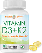 NoMiLu Vitamina D3 y K2 (10000 UI + 200 mcg) - 90 Cápsulas Blandas - 3 Meses de Suministro