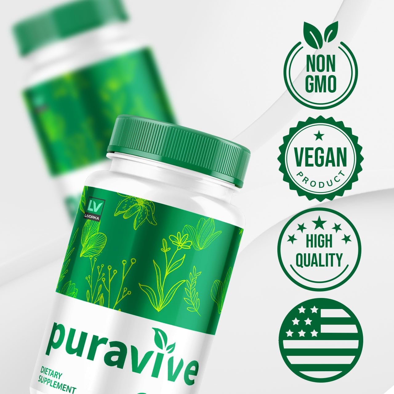 Puravive Cápsulas para Control de Peso (5 Paquetes, 300 Cápsulas)
