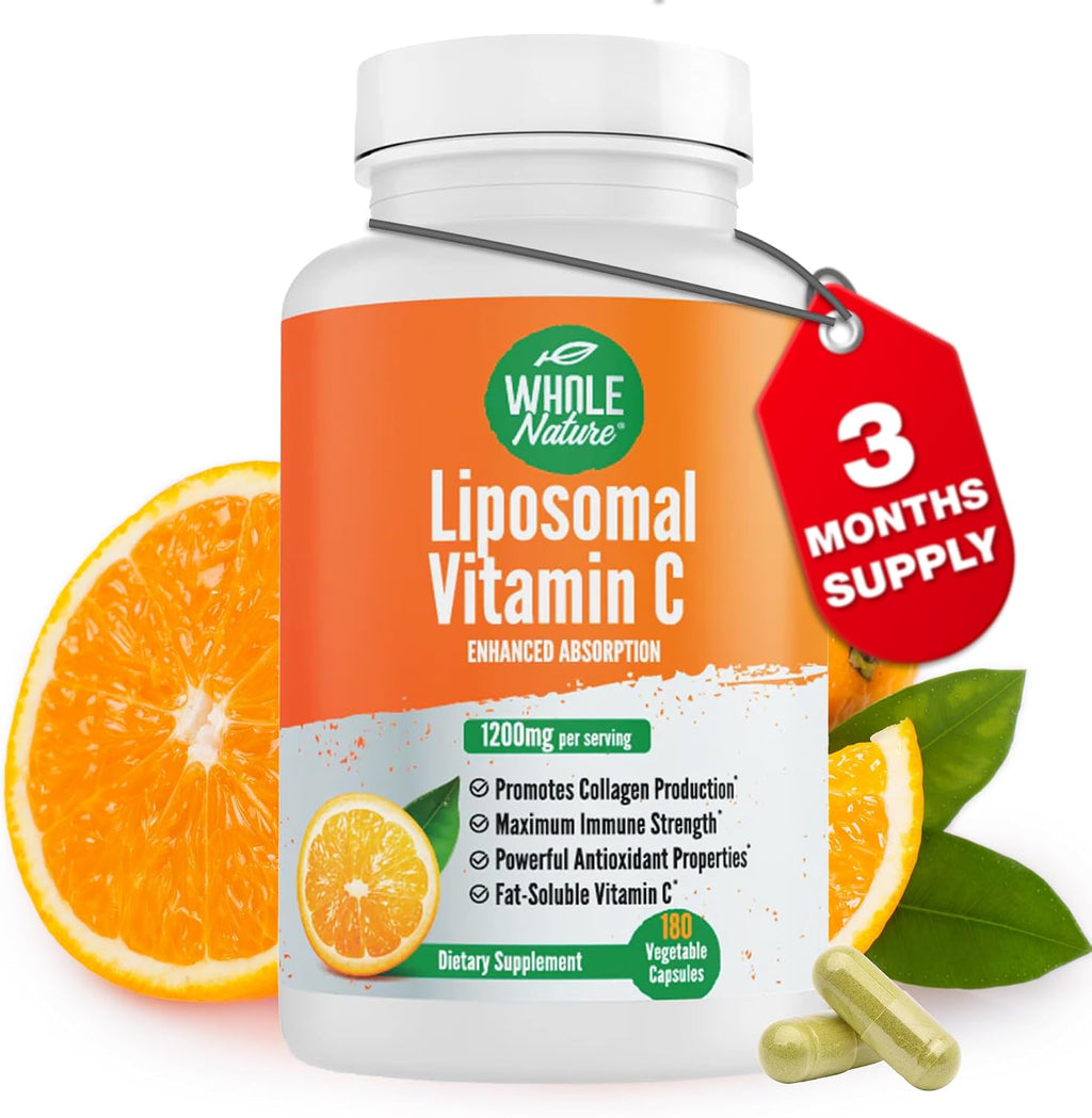 Vitamina C Liposomal 1200 mg - 180 Cápsulas Veganas de Alta Absorción