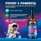 CNCHEF Vitamina D3 K2 Gotas para Niños con Magnesio - 60ml
