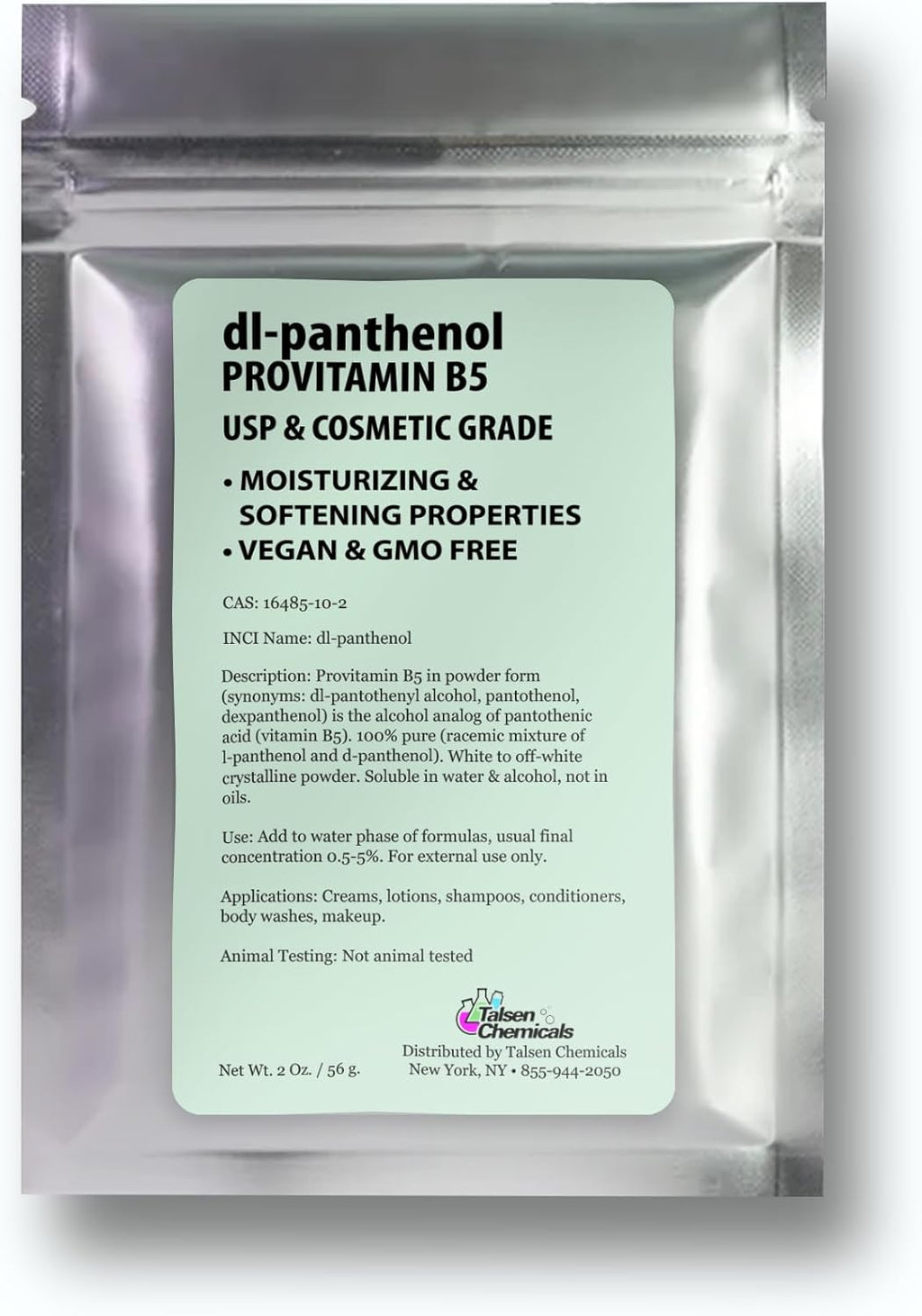 Provitamina B5 (dl-Panthenol) en Polvo para Piel y Cabello - 56g
