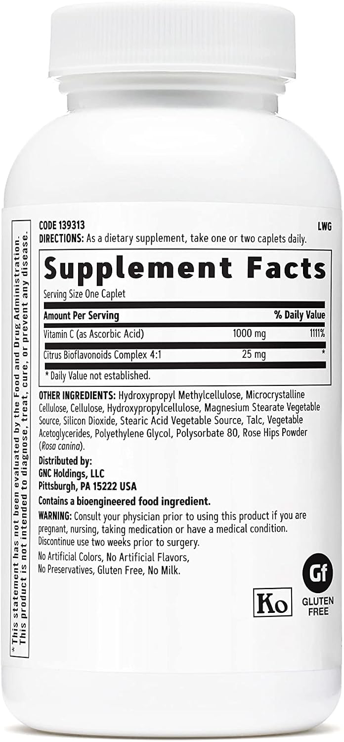 GNC Vitamina C 1000 mg, 90 Comprimidos, Apoya la Inmunidad