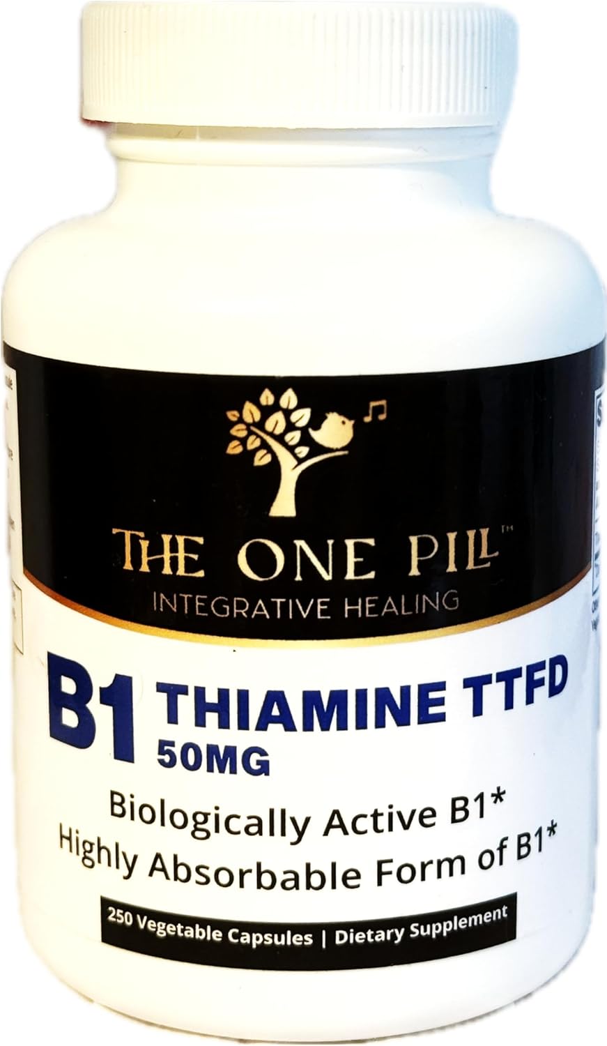 Vitamina B1 Tiamina TTFD - 50 mg - 250 Cápsulas - Vegano