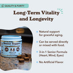 Natural Dog Company Vitaminas para Perros Senior - Masticables para Apoyo Cognitivo, Cardíaco y Visual, 90 unidades