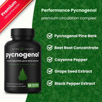 NutraChamps Pycnogenol® Extracto de Corteza de Pino Marítimo Francés, 60 Cápsulas con Pimienta Negra