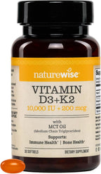 NatureWise Vitamina D3 + K2 Vegana 10000 IU / 200 mcg - 30 Cápsulas