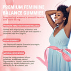 Nature Aurora Premium Feminine Balance Gummies - Apoyo al Equilibrio Femenino y Probióticos Vaginales con Vitamina C - Sabor a Piña Hawaiana - 60 Gomitas