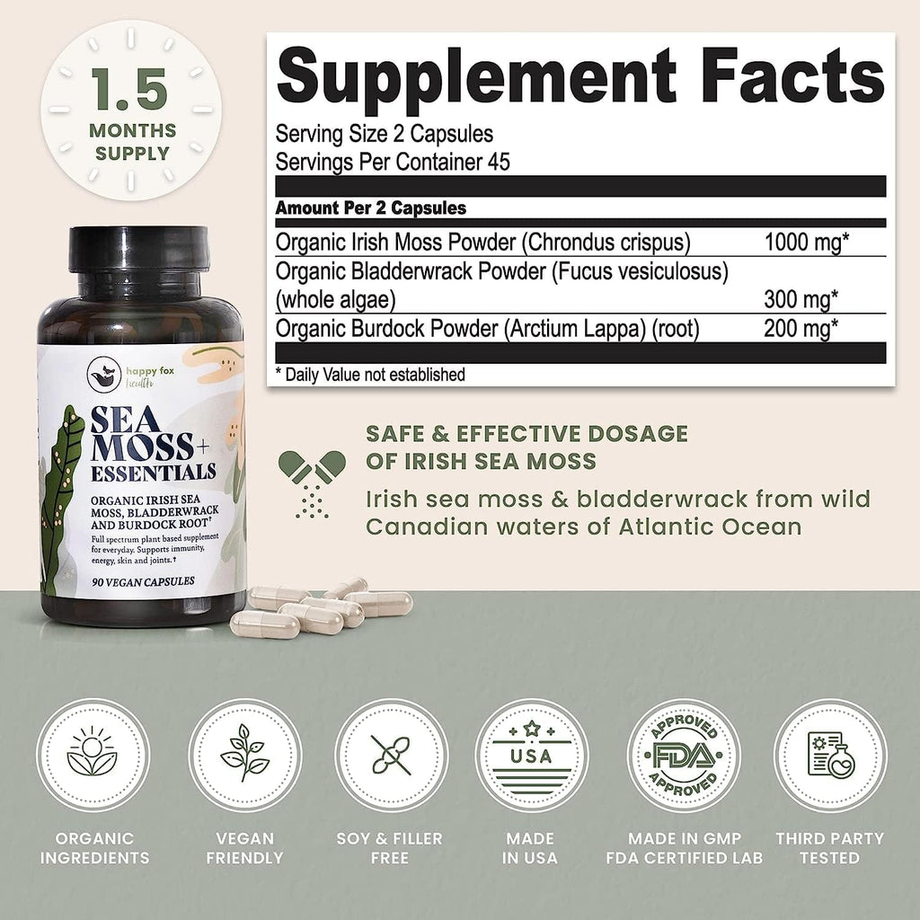 Irish Sea Moss Capsules with Burdock Root & Bladderwrack