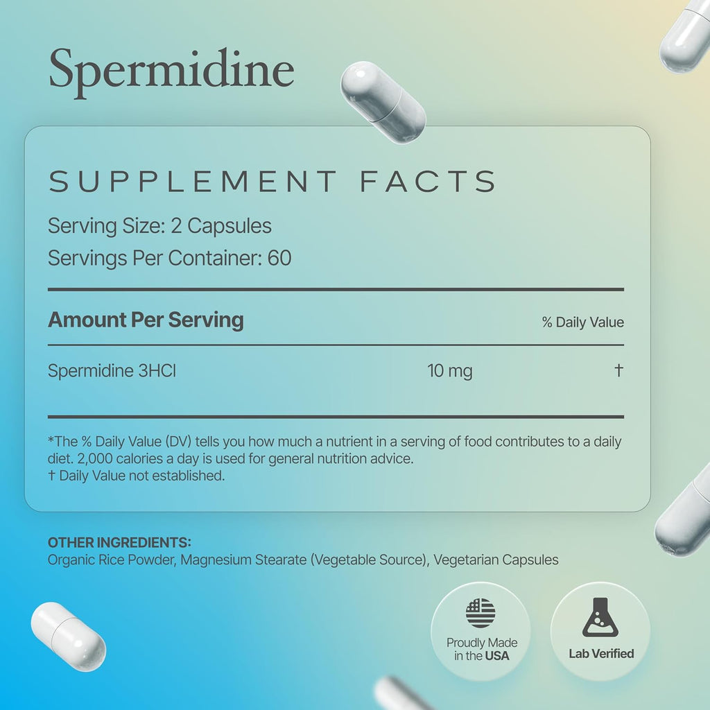 Prime Powders Spermidine Cápsulas 99% Puras - Sin Gluten