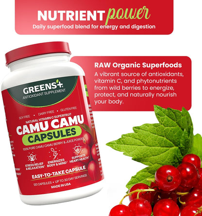 Greens+ SuperFruit Suplemento de Camu Camu – Fitonutrientes: Beta-caroteno (precursor de la vitamina A), alanina, – Image 8