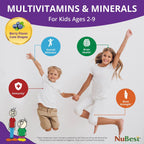 NuBest Tall Kids - Multivitamínico y Minerales para Niños de 2 a 9 Años - 180 Comprimidos Masticables Sabor Bayas