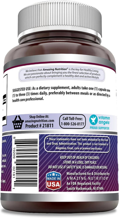 Amazing Formulas L-Tirosina 500 mg Cápsulas – Fabricado en EE.UU. bajo estrictos estándares de control de calidad. – Image 3