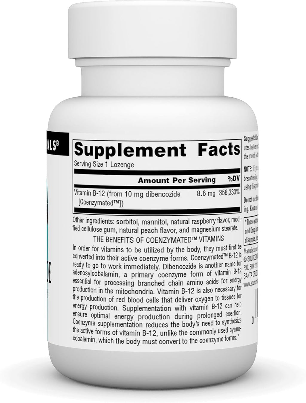 Source Naturals Dibencozide – Suplemento de vitamina B12 adenosilcobalamina, 30 comprimidos sublinguales