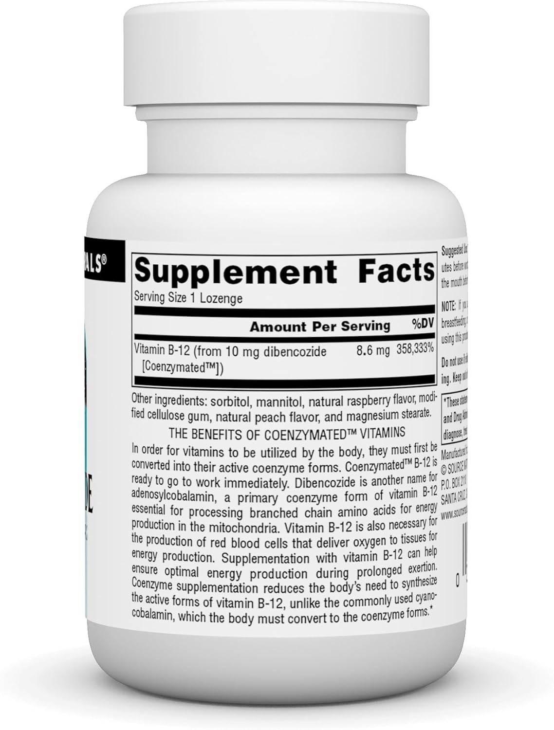 Source Naturals Dibencozide – Suplemento de vitamina B12 adenosilcobalamina, 30 comprimidos sublinguales