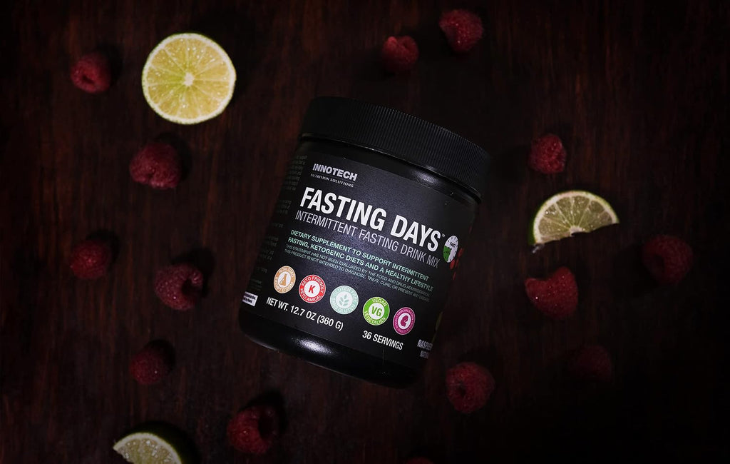 Innotech Nutrition Fasting Days - Mezcla para Ayuno Intermitente con 42 Ingredientes Esenciales y Electrolitos - Limón Té Helado, 360g