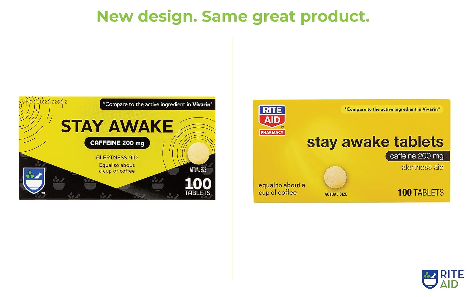 Rite Aid Stay Awake Cafeína 200 mg, 100 Comprimidos