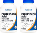 Nutricost Ácido Pantoténico (Vitamina B5) 500 mg, 240 Cápsulas (Envase de 2)