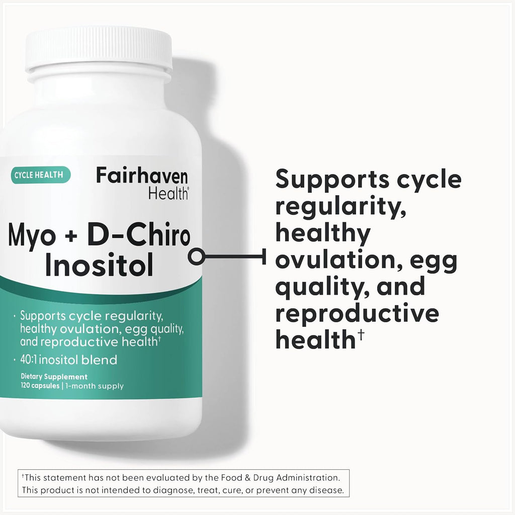 Fairhaven Health Myo-Inositol y D-Chiro Inositol 40:1 - 120 Cápsulas