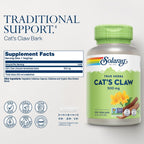Solaray Uña de Gato (Cat's Claw) 500mg - 100 Cápsulas