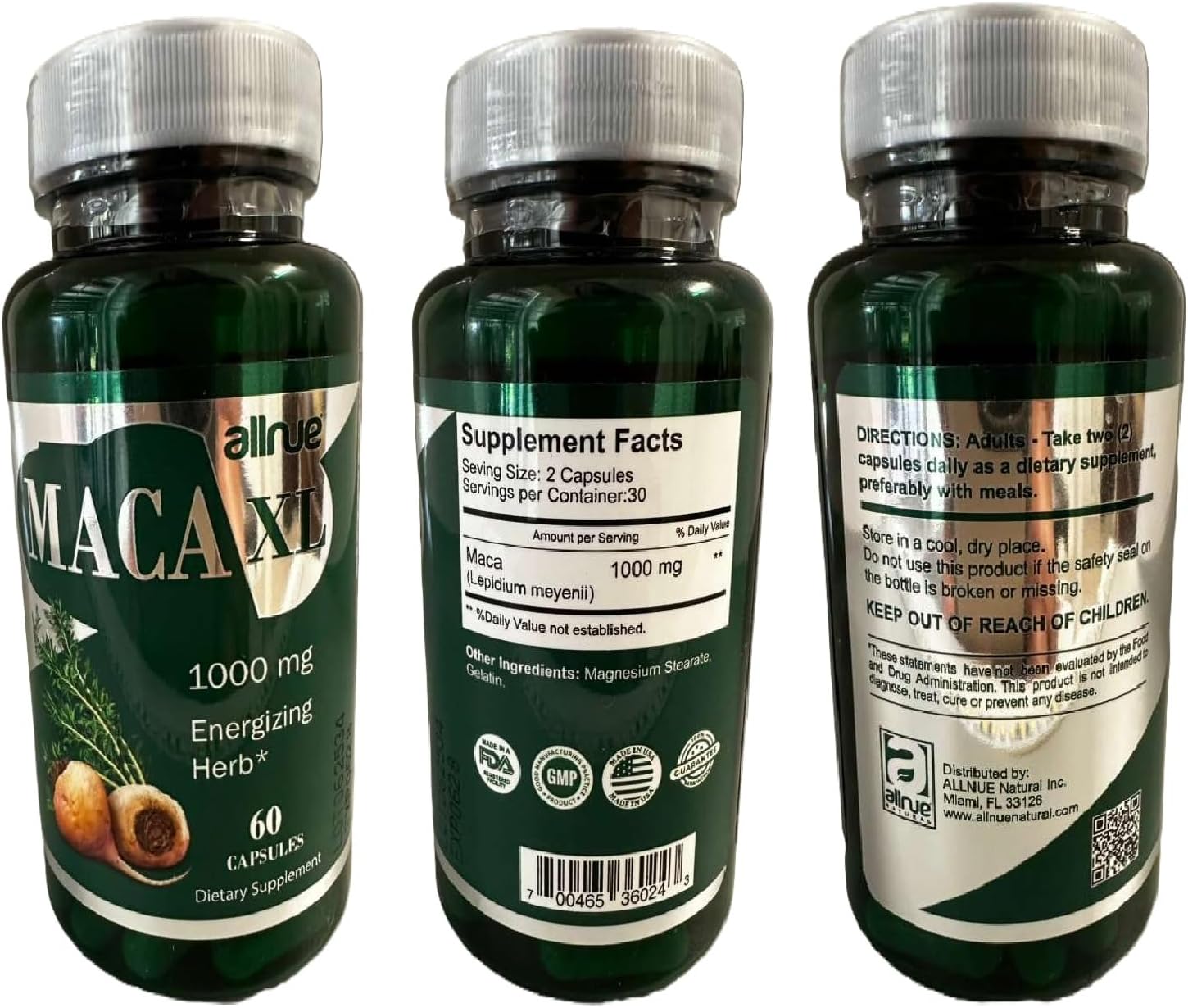 Maca XL 60 Cápsulas - Original Pill Super Maca para Glúteos