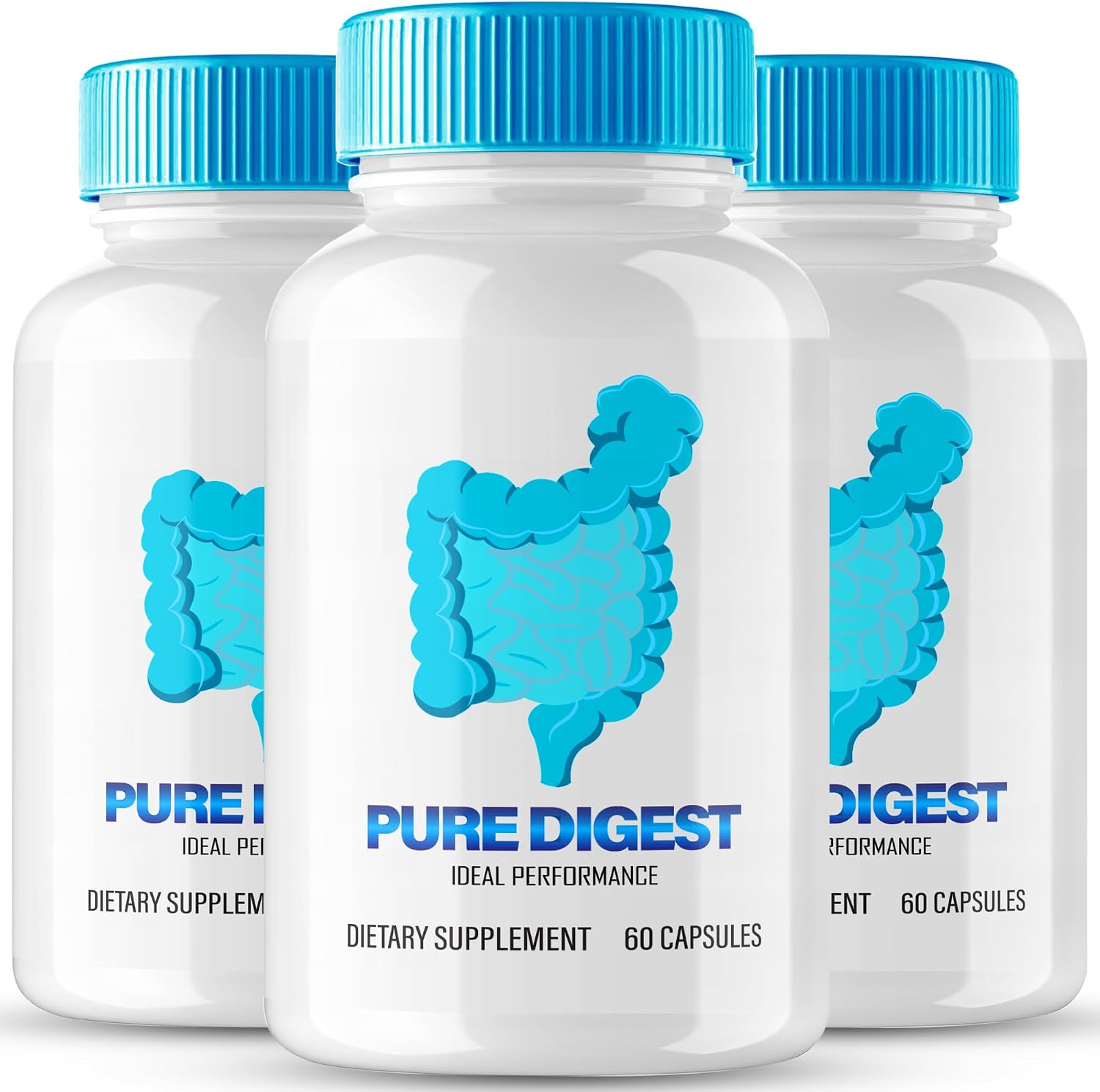 Pure Digest Capsules - Suplemento Digestivo Natural de Alta Potencia (3 Pack)