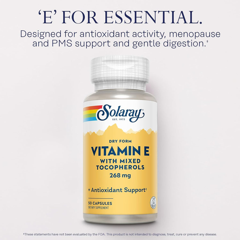 Solaray Vitamina E 400 UI (268mg) con Tocoferoles Mezclados - 50 Cápsulas