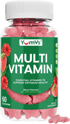 Gomitas Multivitamínicas para Adultos, Multivitamínico Diario para Mujeres y Hombres, Suplemento de Apoyo Inmunológico con Vitaminas A, C, D, E, B-6, B-12, Zinc - 60 Gomitas