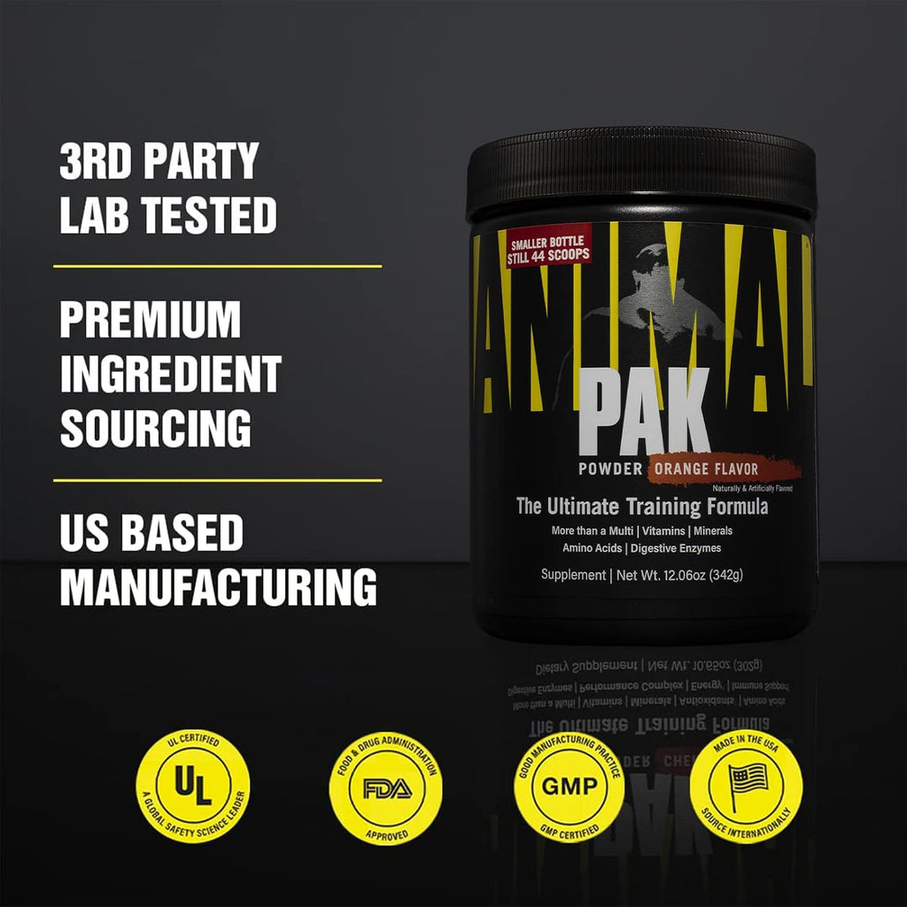 Animal Pak Multivitamínico en Polvo – 44 Dosis, Sabor Naranja