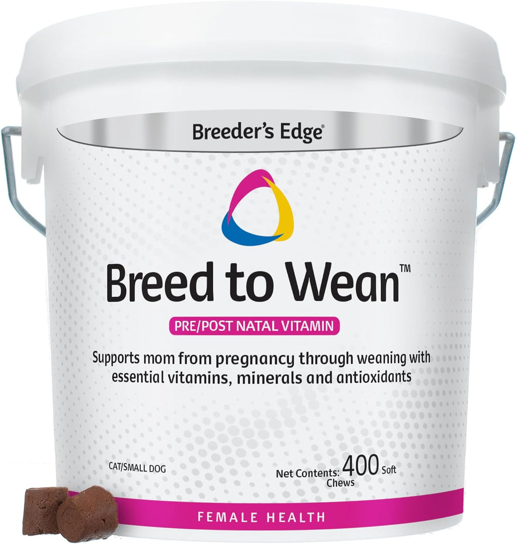 Breeder's Edge Breed to Wean – Multivitamínico prenatal y postnatal para perros y gatos (400 comprimidos)