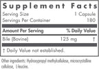 Nutricology Ox Bile 125 mg - Sales Biliares Concentradas - 180 Cápsulas