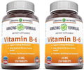 Amazing Formulas Vitamina B6 Piridoxina 25mg, 250 Comprimidos (2 Paquetes)