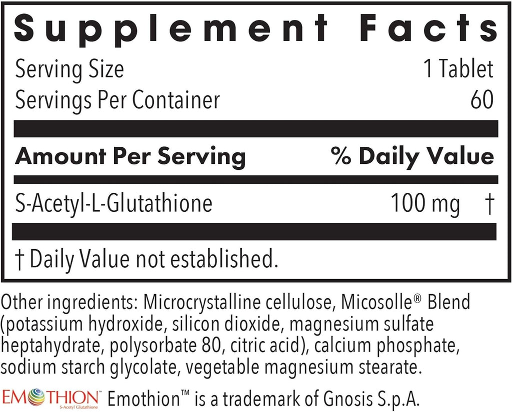 ARG Acetil-Glutatión 100 mg - 60 Comprimidos