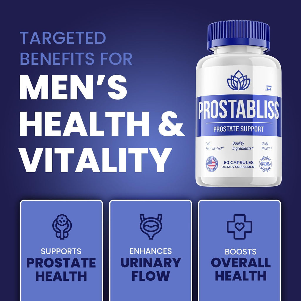 Prostabliss Suplemento para Hombres – Prosta Bliss Píldoras Fórmula Avanzada (60 Cápsulas)