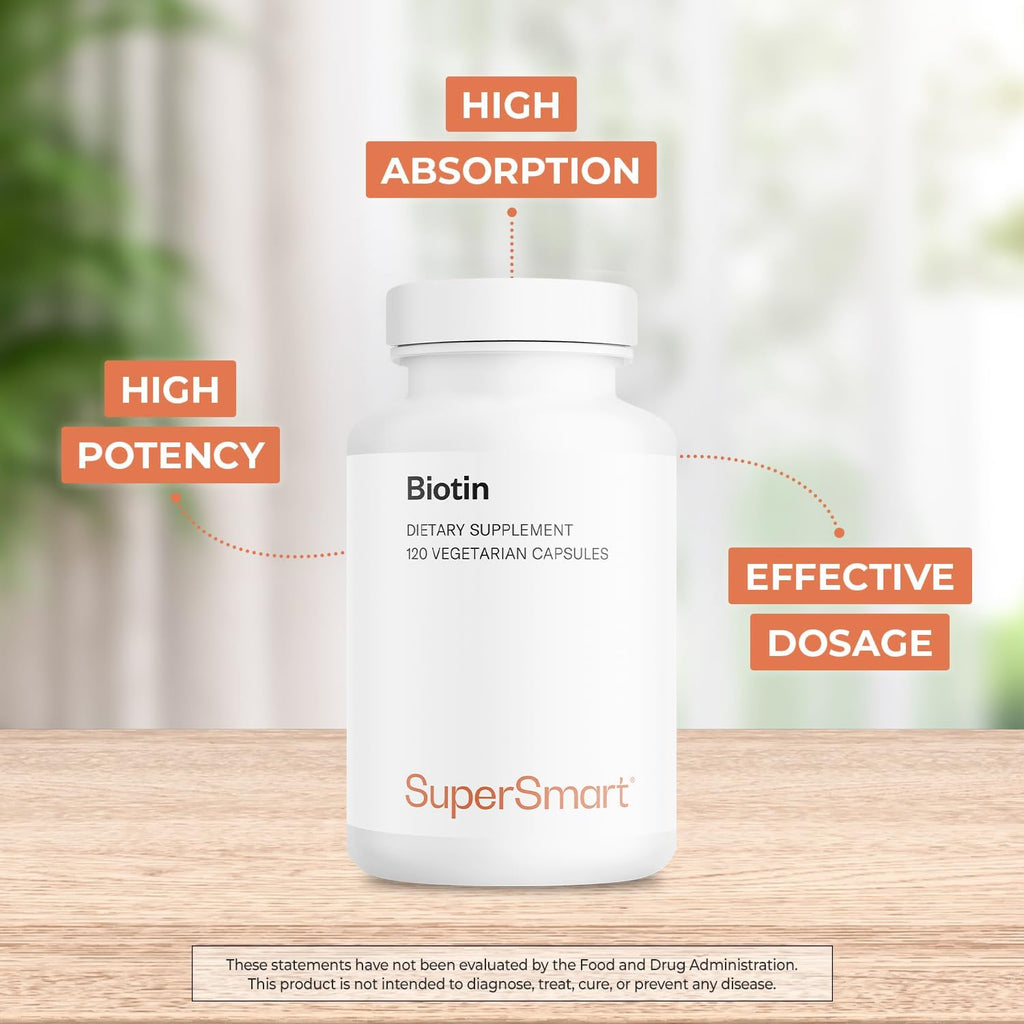 Supersmart Biotina 10.000 mcg - 120 Cápsulas Vegetales