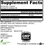 XYMOGEN K2-45 - 45 mcg de Vitamina K2 (MK-7) - 60 Cápsulas Vegetarianas
