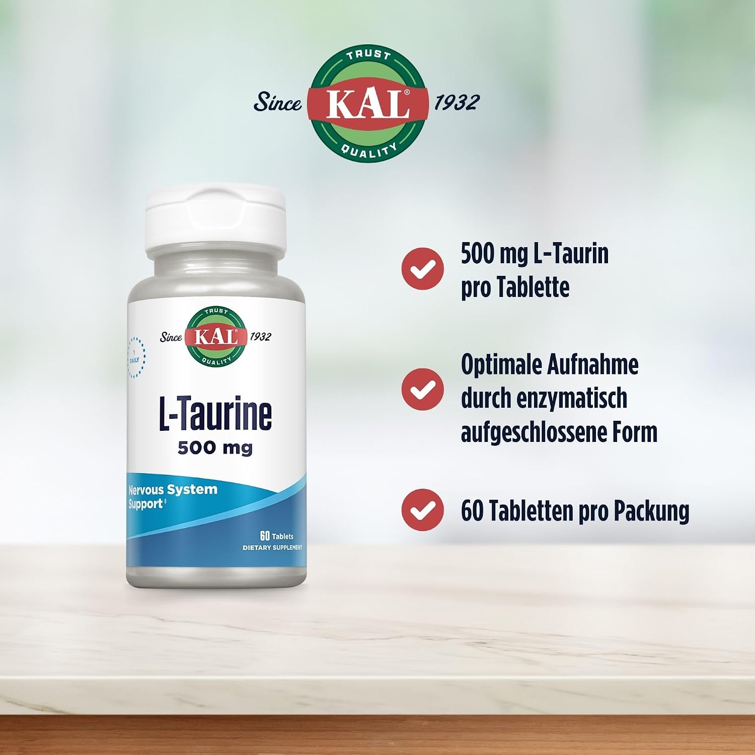 Kal L-Taurina 500 mg - 60 Comprimidos