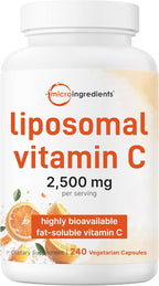Liposomal Vitamin C 2,500mg, 240 Cápsulas Vegetales