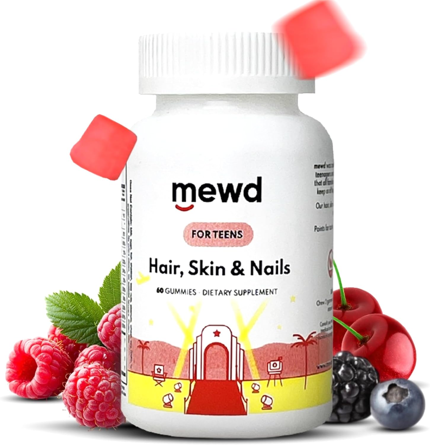 MEWD Multivitamínico en Gomitas para Adolescentes y Niños - Pelo, Piel y Uñas - 60 Gomitas