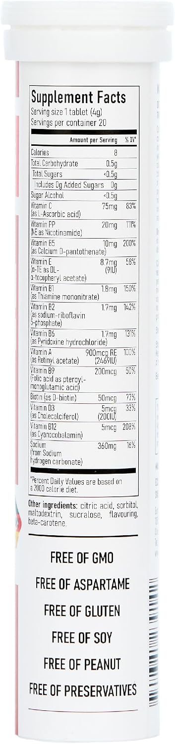 Swiss Imports Multivitamínicos Efervescentes + Biotina - 240 Comprimidos (12 Paquetes)