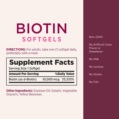 Nature's Bounty Biotina 10000mcg - 90 – La biotina contribuye al mantenimiento de las membranas mucosas en – Image 5