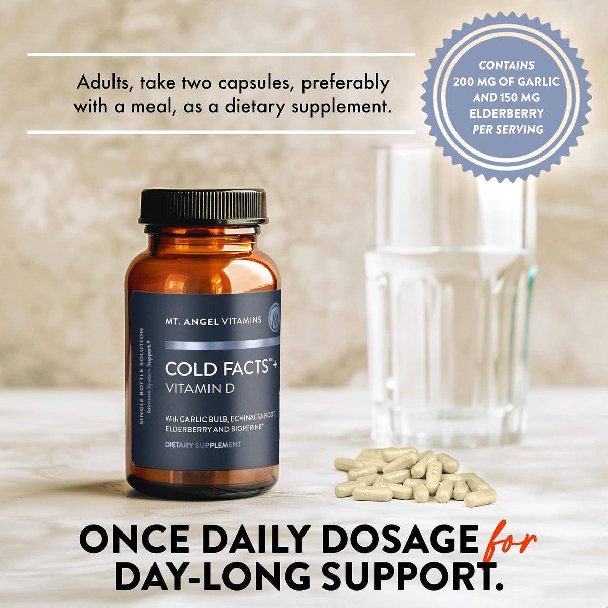 Mt. Angel Vitamins - Cold Facts + Vitamin D, – Ajo (Allium sativum): tradicionalmente utilizado para apoyar las – Image 5