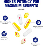 Paquetes Multivitamínicos Todo en Uno para Mujeres y Hombres Mayores de 50 - Omega 3, Magnesio, Vitamina D3 y Bioflavonoides Cítricos - 30 Sobres