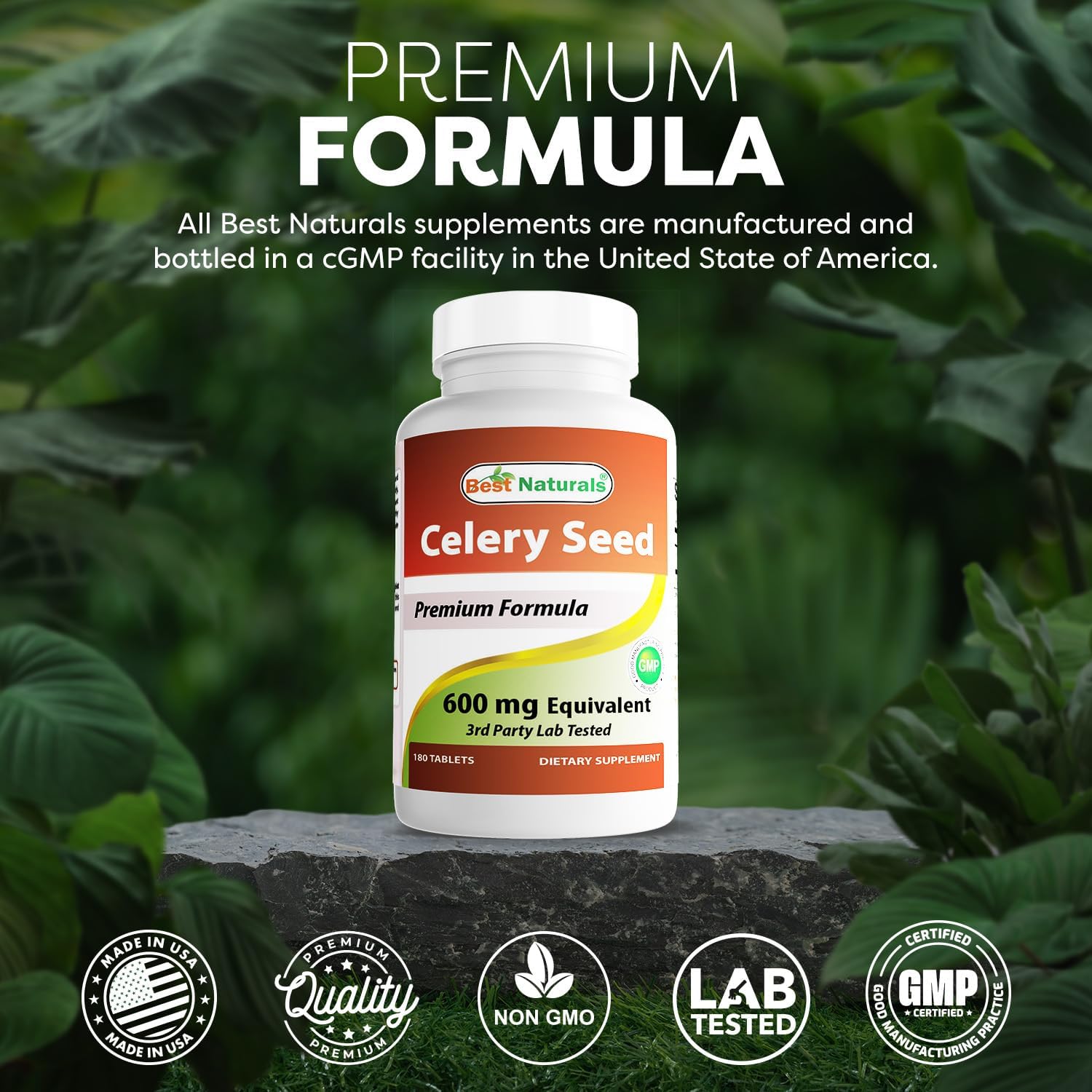 Best Naturals Celery Seed 600 mg, 180 Tablets