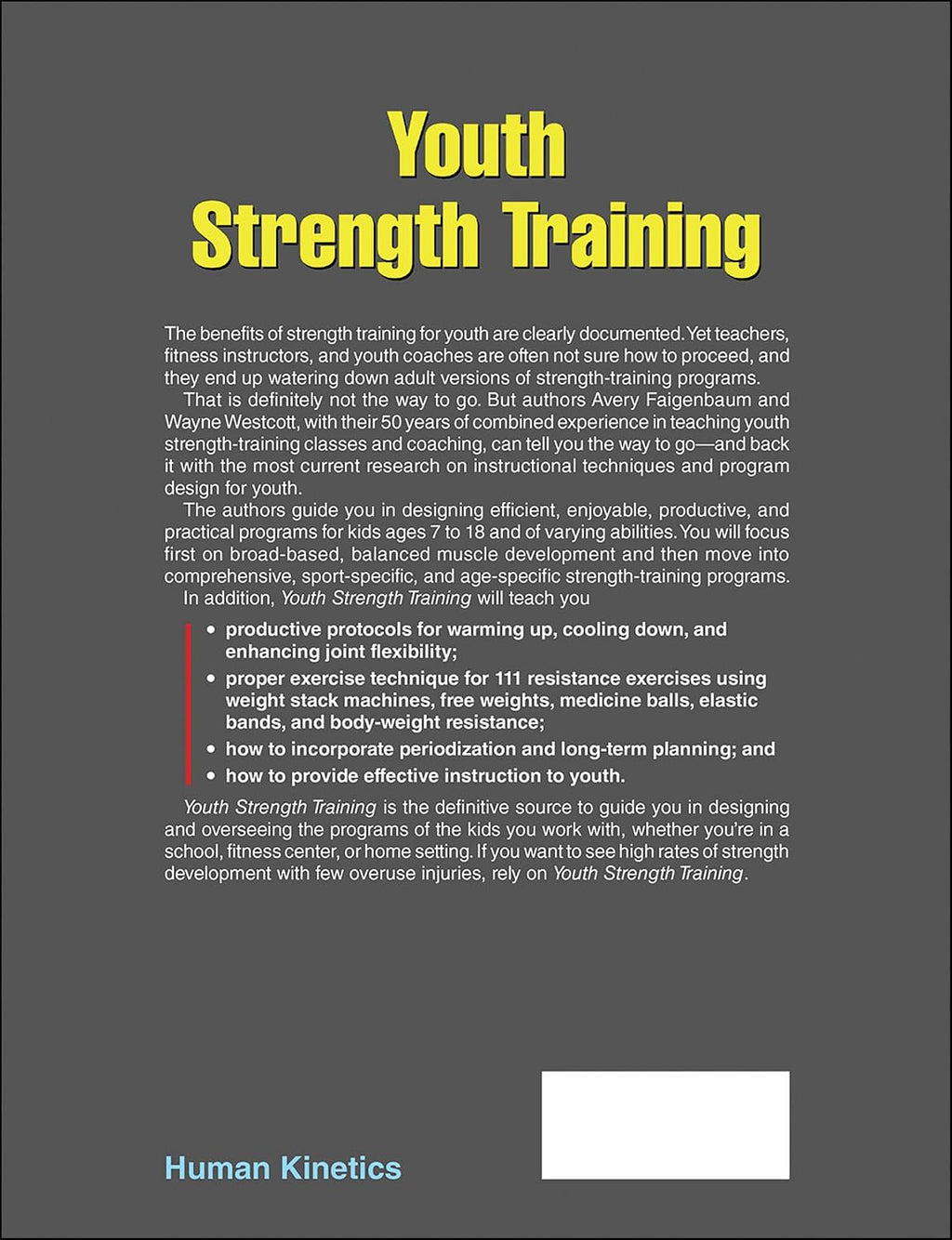 Youth Strength Training: Programs for Health, Fitness, and Sport (Strength & Power for Young Athlete)