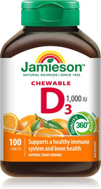 Jamieson Vitamina D3 1000 IU Naranja Masticable - 100 unidades