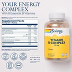 SOLARAY Complejo B 50 mg – 250 Cápsulas Veganas