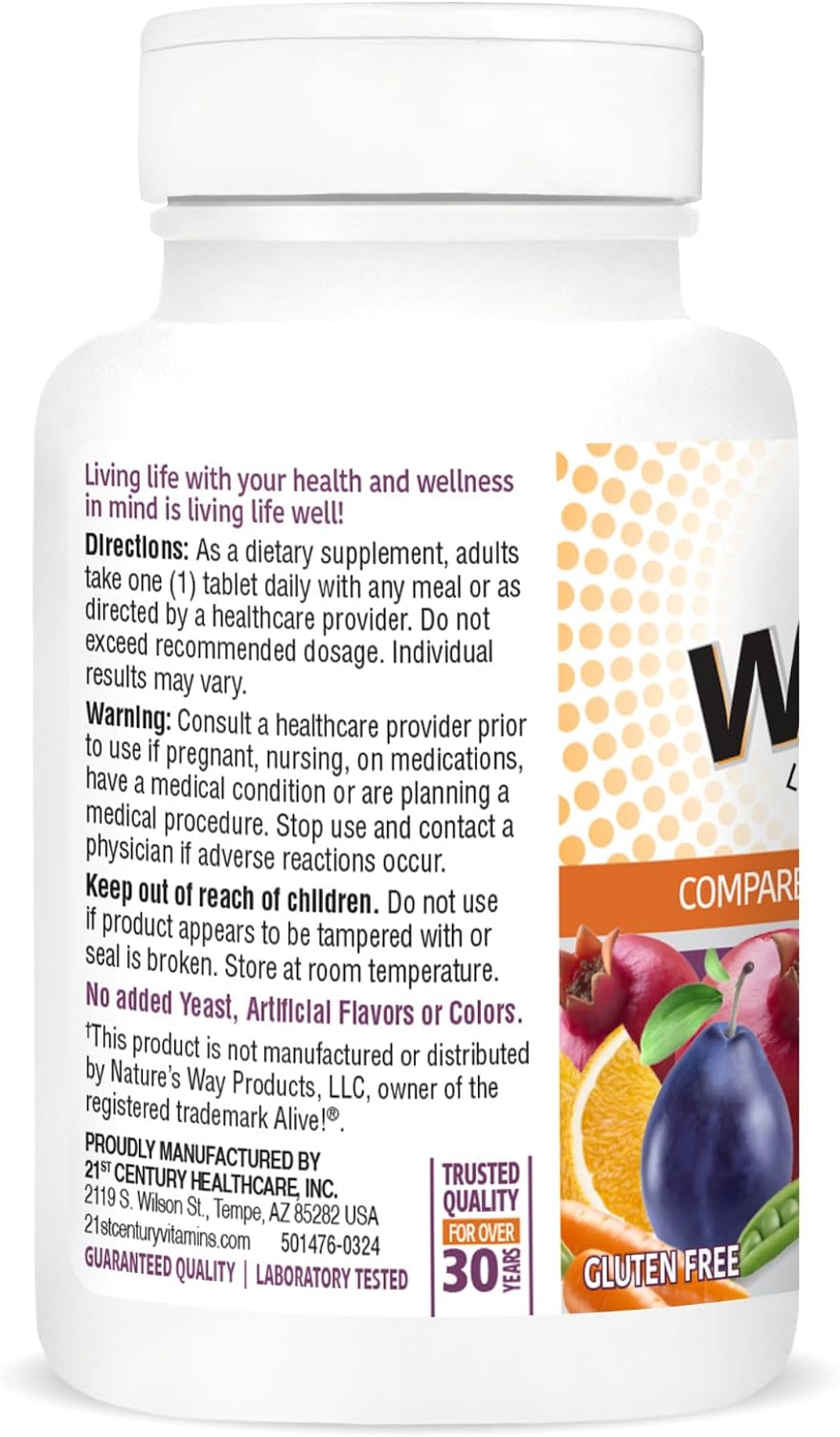 21st Century Wellify Multivitamínico para Mujeres 50+ con Minerales, 65 Comprimidos