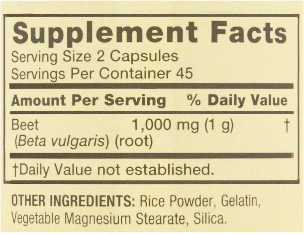 Spring Valley Raíz de Remolacha 1000 mg, 90 Cápsulas